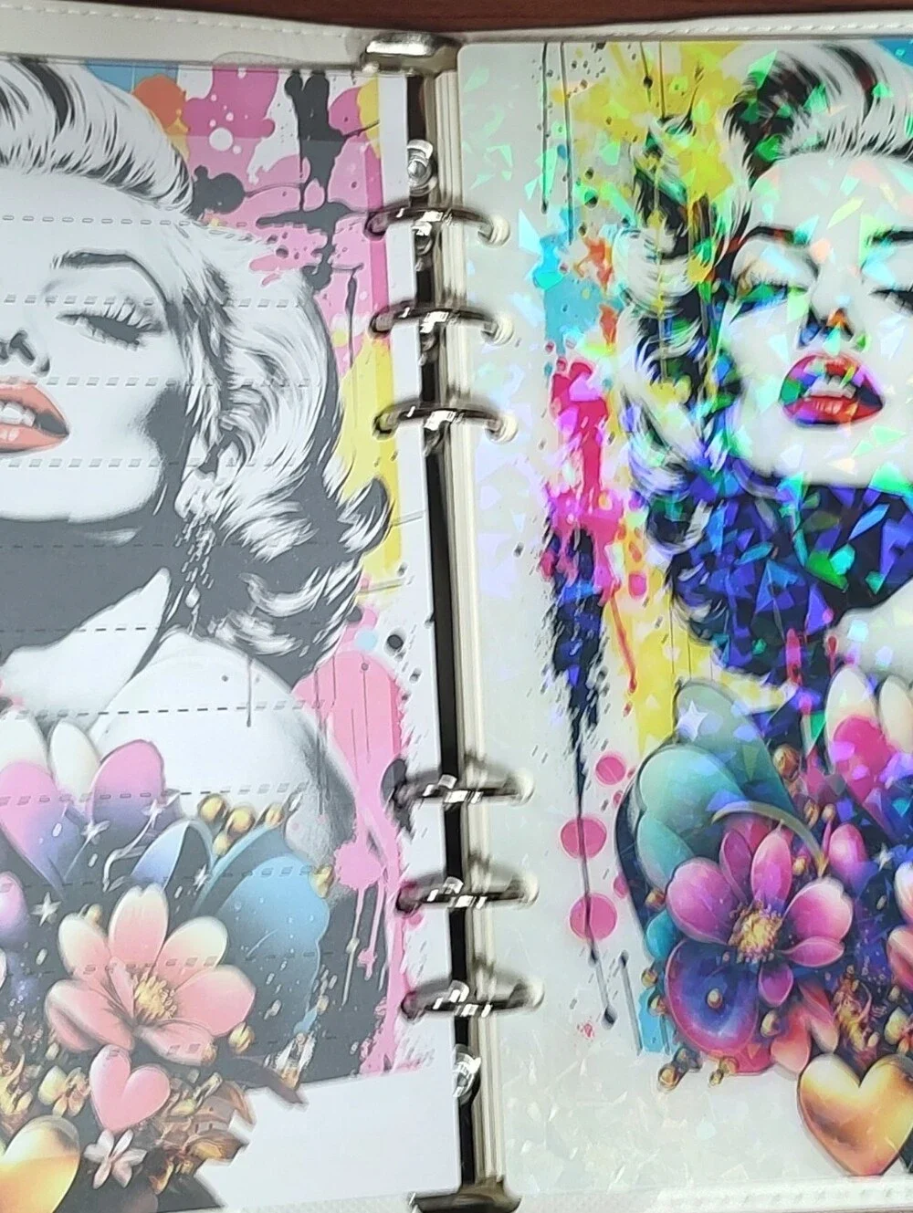 New! A5 Size Marylin Monroe Binder Notebook, Paper, Divider Set